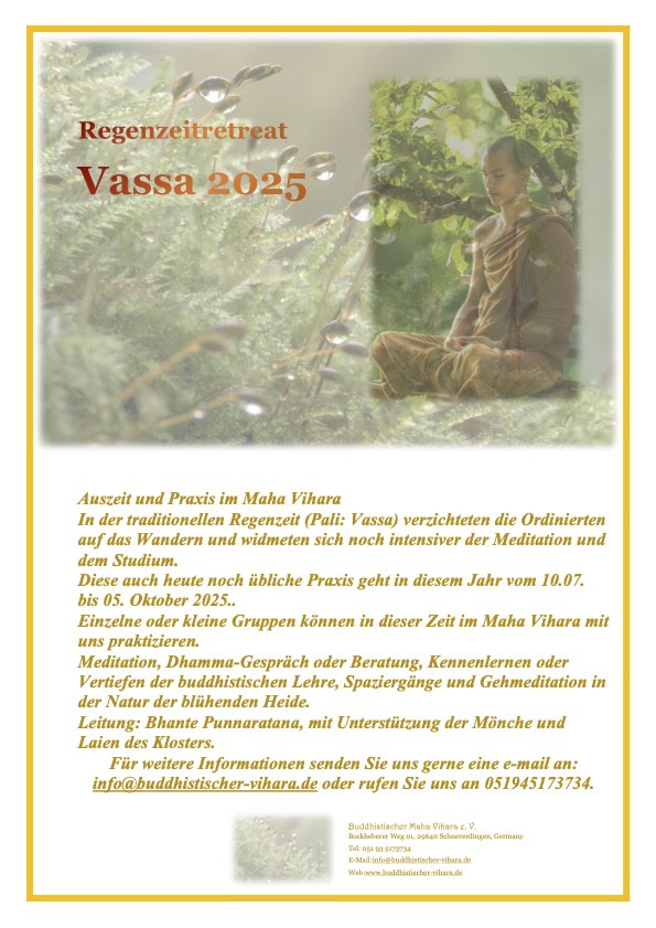 Regenzeitretreat Vassa 2025