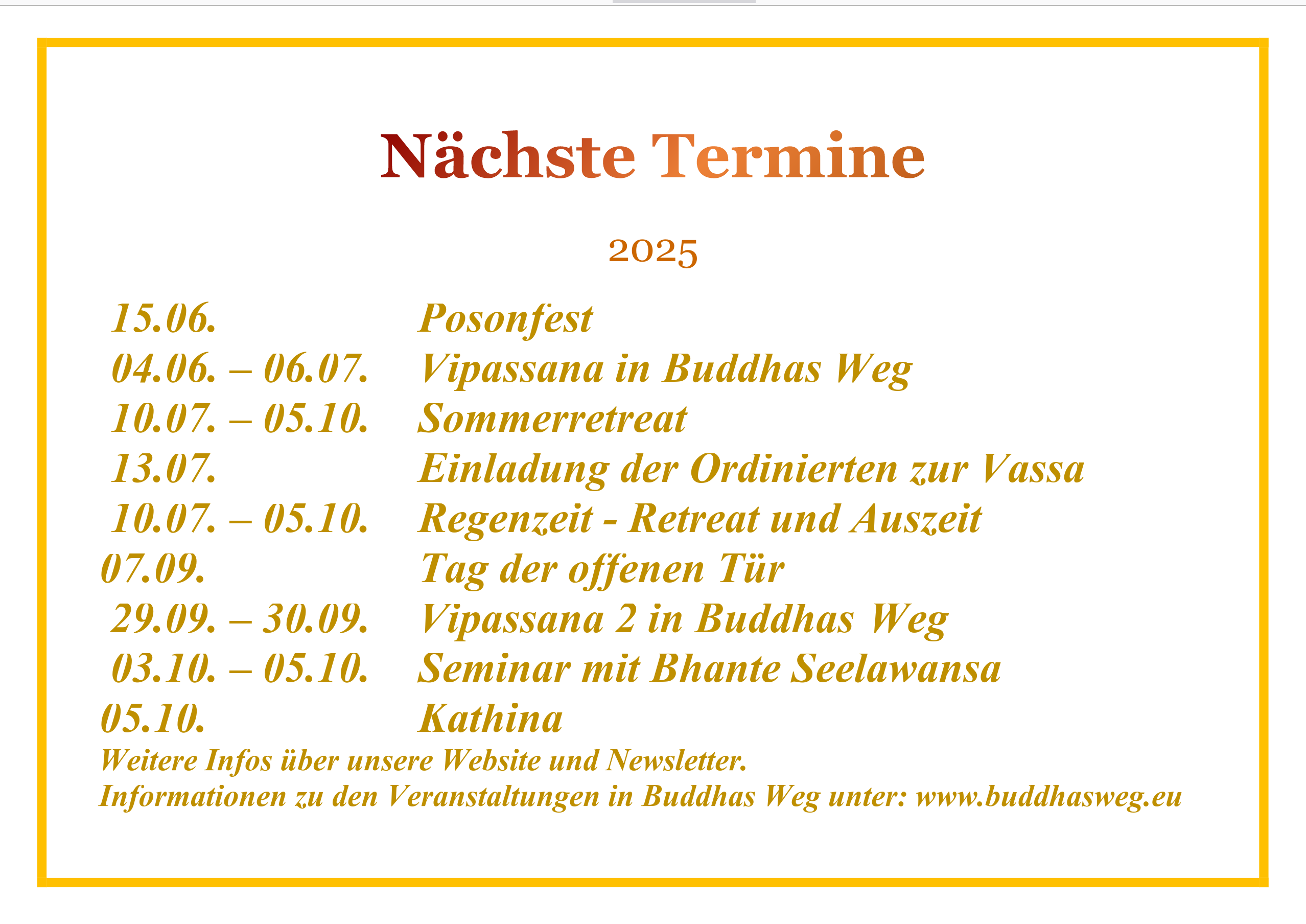 Termine 2025